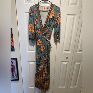 Farm Rio for Anthropologie maxi wrap dress